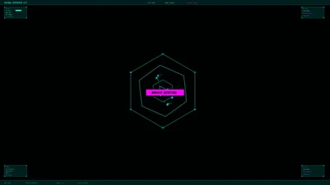 HUD interface animation for video creators and websites showing breach dete.. Stock Footage 328435396