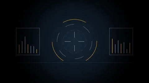 HUD interface assembling and disassembling from lines, 4K illustration Stock Illustration