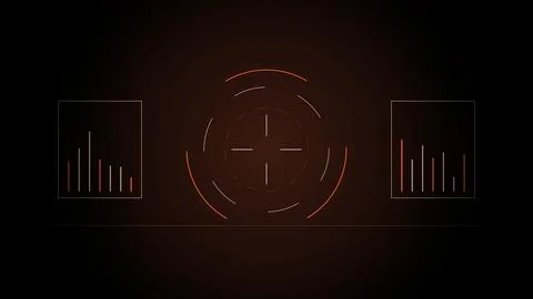 HUD interface assembling and disassembling from lines, Ember, 4K illustration Stock Illustration