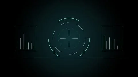 HUD interface assembling and disassembling from lines, Glacier, 4K illustration Stock Illustration