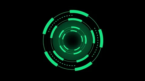 Hud interface circle animation motion graphic element, digital data process.. Stock Footage 332722627