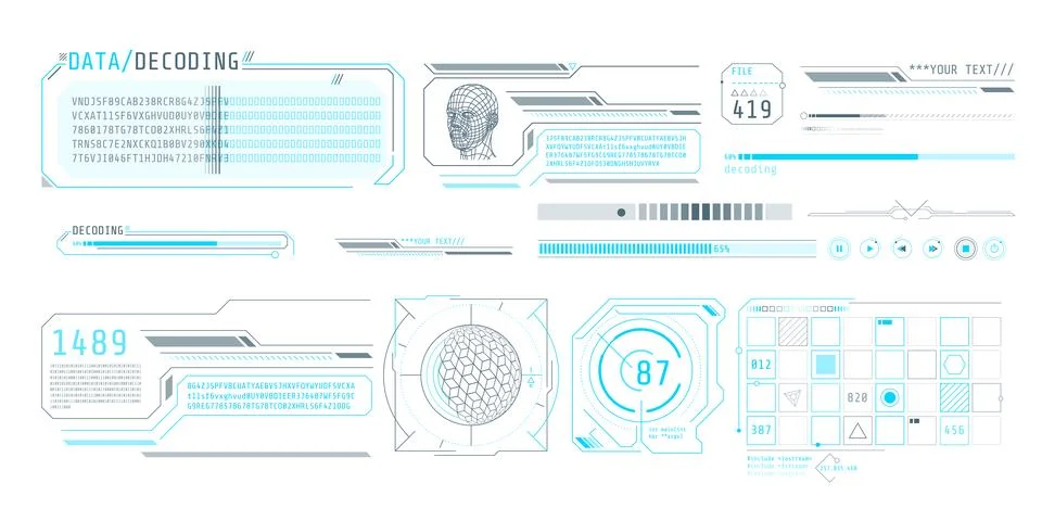 HUD interface design for decoding big data. Illustration