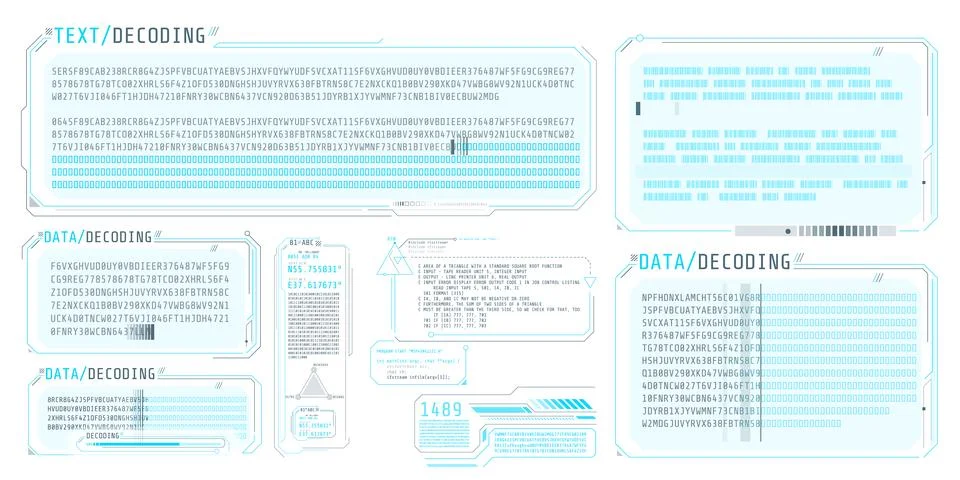HUD interface design for decoding big data. イラスト素材
