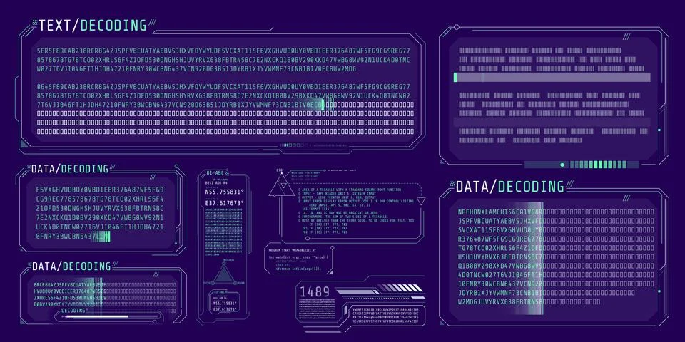 HUD interface design for decoding big data. Illustration