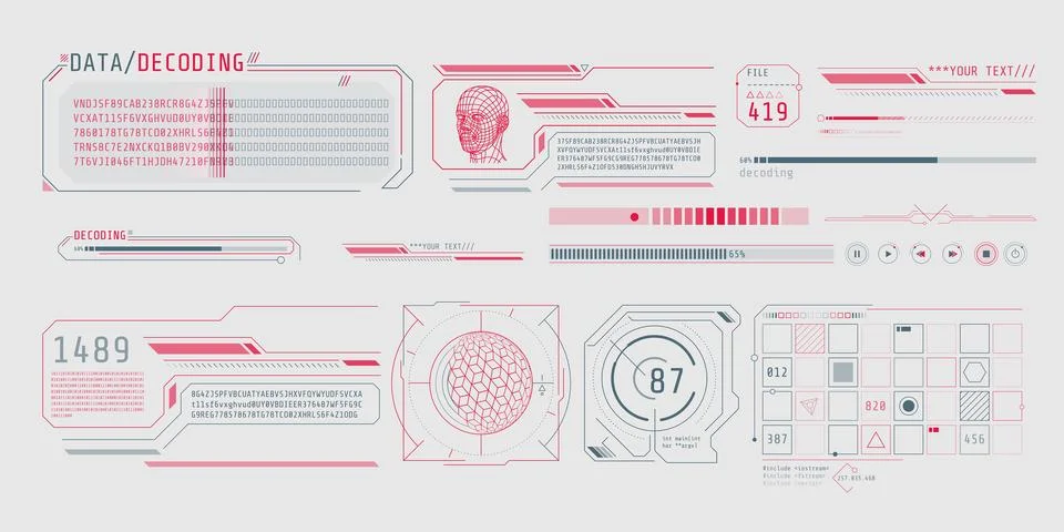 HUD interface design for decoding big data. Illustration