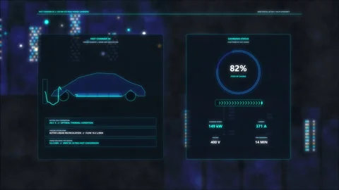 Hud interface digital dashboard display with cyber tech futuristic loop Stock Footage 346540303