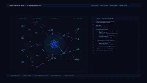 Hud interface digital technology cyberspace futuristic monitoring data Stock Footage 347204598