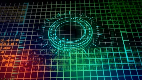 HUD interface display animation background, futuristic interface, visualizati Stock Footage 114861486