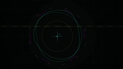 Hud Interface with Dynamic Circular Motion Graphics for Futuristic Technolo.. Stock Footage 343728142