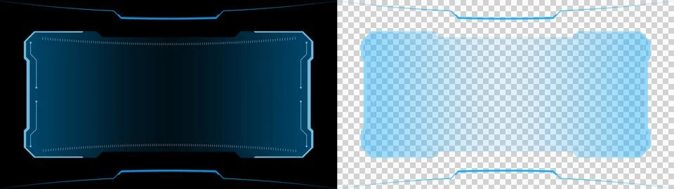 HUD Interface Empty Screen Blue Futuristic Panel Sci-Fi Game UI Stockillustratie