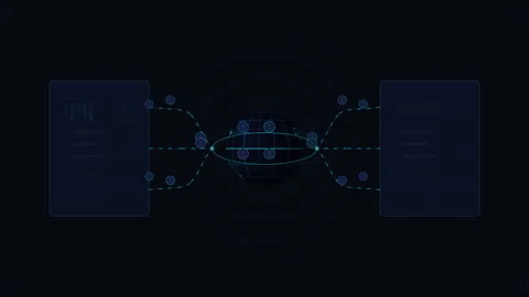 Hud interface HUD data analytics cyber loop animation Stock Footage 346549046