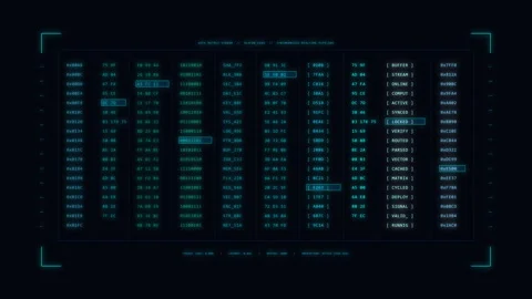 Hud interface HUD interface technology cyber digital matrix hud interface Stock Footage 347945090