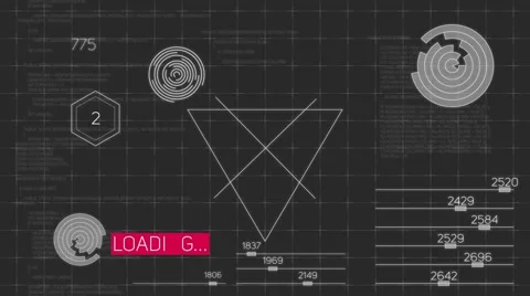 HUD Interface Loop Background Stock Footage 61154047