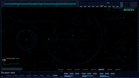HUD Interface Motion Graphics with Real-Time Flight Data Analytics Dashboard 動画素材 336158479