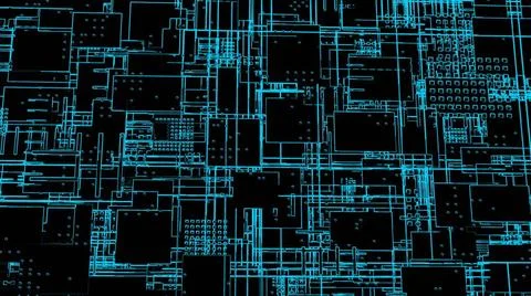 HUD interface with neon effect, 3d render background with digital integrat... Stock-Fotos