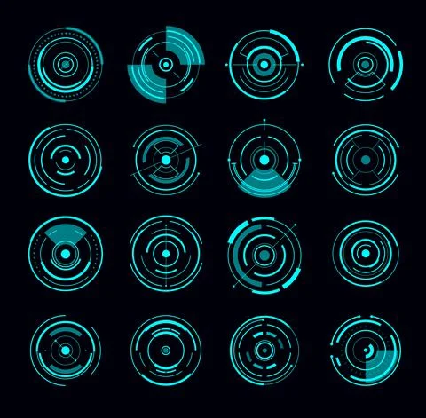 HUD interface radar, UI and game design elements Stock Illustration