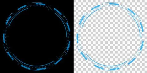 HUD Interface Ring Futuristic Blue Circular with Digital Tech Elements Stock Illustration