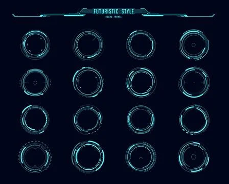 HUD interface round frames, aim control and target 스톡 일러스트