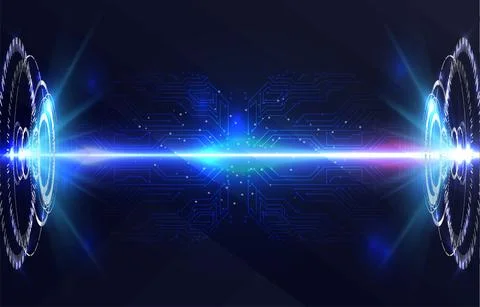 HUD interface screen design. Abstract style on blue background. Stock Illustration