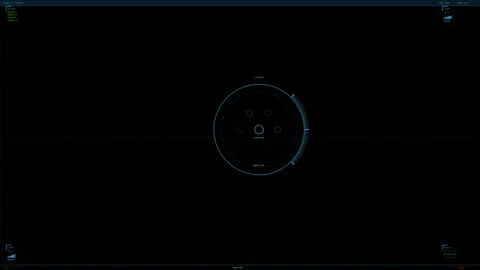 HUD interface shows data with circles and lines during interface animation .. 스톡 동영상 328273865