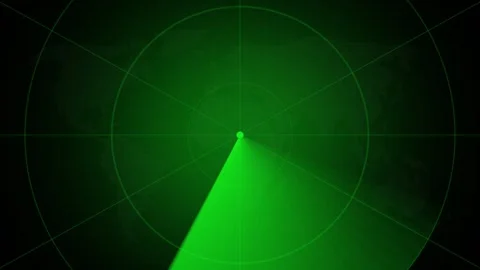 HUD Interface target, radar direction scan for target, searching HUD interface, Stock Footage 325516989