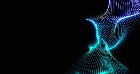 HUD lines in motion. abstract background from particles and dots. High-tech Stock Footage 171876071