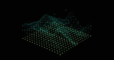 HUD lines in motion. abstract background from particles and dots. High-tech Stock Footage 171876124