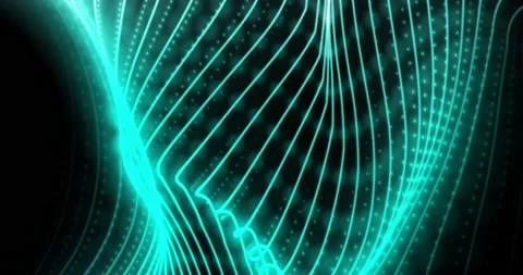HUD lines in motion. abstract background from particles and dots. High-tech Stock Footage 175456935