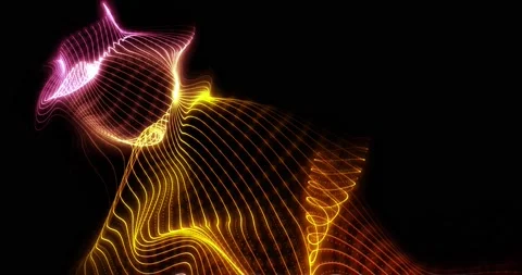 HUD lines in motion. abstract background from particles and dots. High-tech Stock Footage 177072962