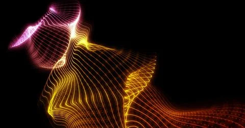 HUD lines in motion. abstract background from particles and dots. High-tech 库存插图