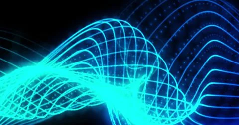 HUD lines in motion. abstract background from particles and dots. High-tech Illustrazione stock