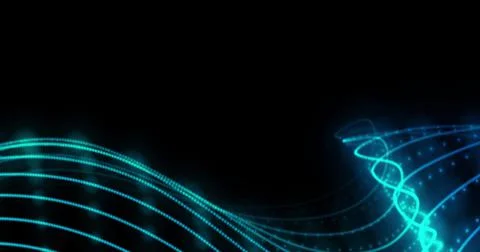 HUD lines in motion. abstract background from particles and dots. High-tech Stock Illustration