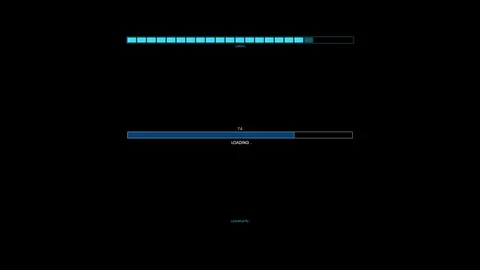 HUD Loaders Motion Graphic. 3 Animated Elements Stock Footage 72136419