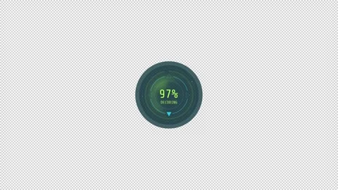 HUD loading element - circular progress bar with percentage. Stock Footage 241023421