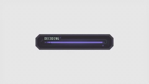 HUD loading element - frame with decoding progress indicator. Stock Footage 247416225
