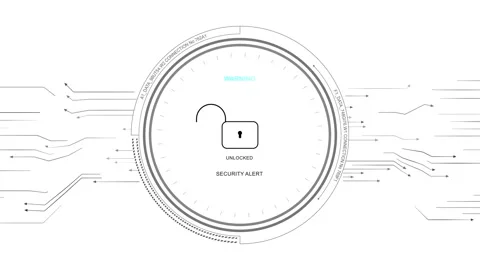 HUD Lock unlock access user interface. White background Stock Footage 290883816