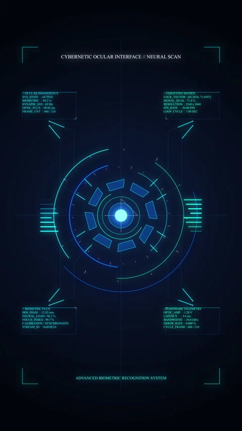 Hud loop animation sci-fi technology interface display blueprint motion Stock Footage 346634401