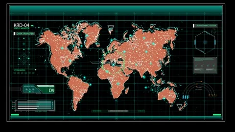 HUD map. Control panel HUD technological... | Stock Video | Pond5