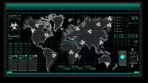 HUD map. Control panel HUD technological... | Stock Video | Pond5