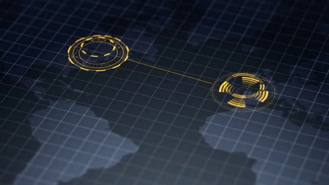 HUD Map Navigation Circle Animate On Stock Footage 156003605