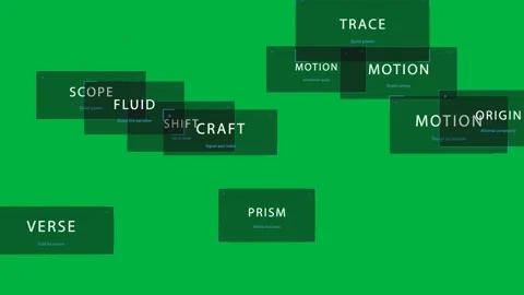 HUD map, on node pulse, sliding panels, stacking cards and visualizing links on Video stock 333907946