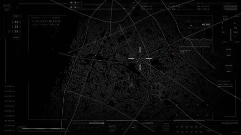 HUD Map satelite technological infographic elements.HUD 2GFX Technology Sci Fi Illustrazione stock