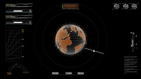 HUD map. Virtual earth map with infograp... | Stock Video | Pond5