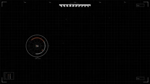 Hud military animation for sci fi videos showing radar activity and tracking Stock Footage 328339227