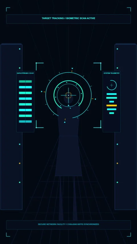 Hud motion graphic scanning user futuristic interface cyber animation Stock Footage 346549144