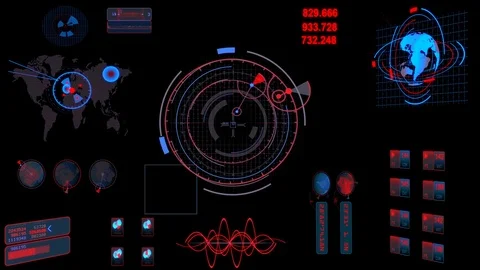 Hud navigation system 3 type Stock Footage 126165655