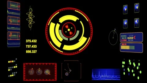 Hud navigation system 5 type Stock Footage 126276763