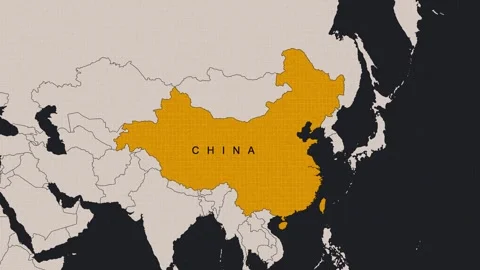 HUD News Map China Stock Footage 343577023