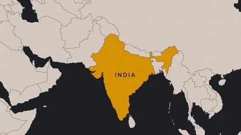 HUD News Map India Stock Footage 343577022
