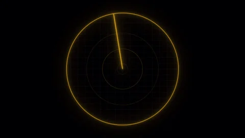 HUD Orange Radar Screen Animation  4K Loop Alpha 스톡 동영상 314680714
